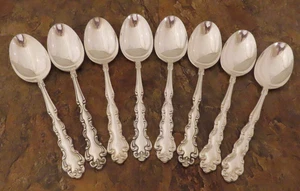 Oneida Modern Baroque Set of 8 Soup Spoons Community Silverplate Flatware Lot G - Picture 1 of 5