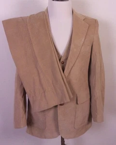vintage 70s EUC Levis Men's 3 Pc 100% Cotton Corduroy Suit Vested Mod 38 R - Picture 1 of 8