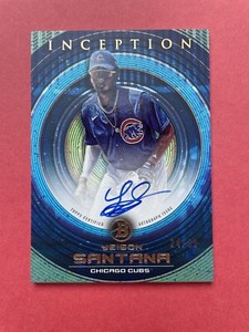 2022 Yeison Santana RC Rookie Auto Signed Bowman Inception Blue Chicago Cubs /99