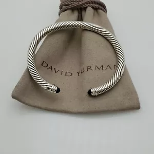David Yurman Cable Classics Bracelet Black Onyx & Diamond 5mm size medium - Picture 1 of 7
