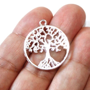 Tree of Life Charms Silver Plated Two Sided (4 charms in one lot) - Picture 1 of 1