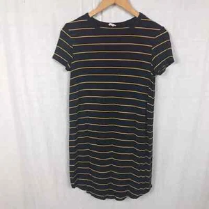Garage Damen gestreiftes Kurzarm T-Shirt Kleid Freizeit dunkelblau gelb XS - Bild 1 von 5