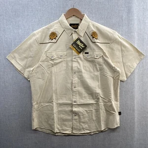 NEW Howler Bros ACL Crosscut Deluxe Snap Shirt Mens Large Beige YELLOW ROSE - Picture 1 of 16