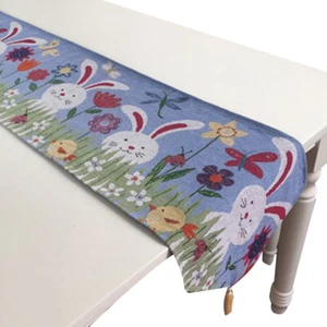 Happy Easter Table Runner Cloth Table Cloth Runner for Wedding Party - Picture 1 of 9