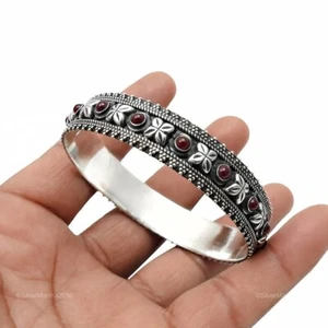 Natürliche Rubin 925 Sterlingsilber Sister Julie Geburt Jubiläum Armreif Schmuck - Bild 1 von 9