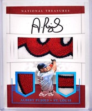 📈 1/1 ALBERT PUJOLS PATCH AUTO 📈 2017 NATIONAL TREASURES PLATINUM COLLECTION