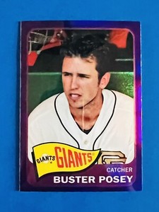 2014 Topps Heritage Chrome Buster Posey Giants Purple SP Baseball Card #149