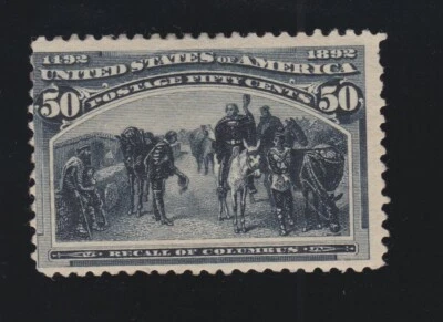 US 240 50c Columbian Exposition Mint Fine DOG SCV $500 - Image 1 of 2