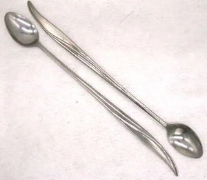 Lotto 2 cucchiaini da tè/crema ghiacciati vintage metà secolo Castle Court 10 3/4" inox - Foto 1 di 10