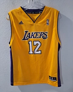 Adidas NBA Los Angeles Lakers Dwight Howard #12 Youth Yellow Jersey Large 14-16 - Picture 1 of 12