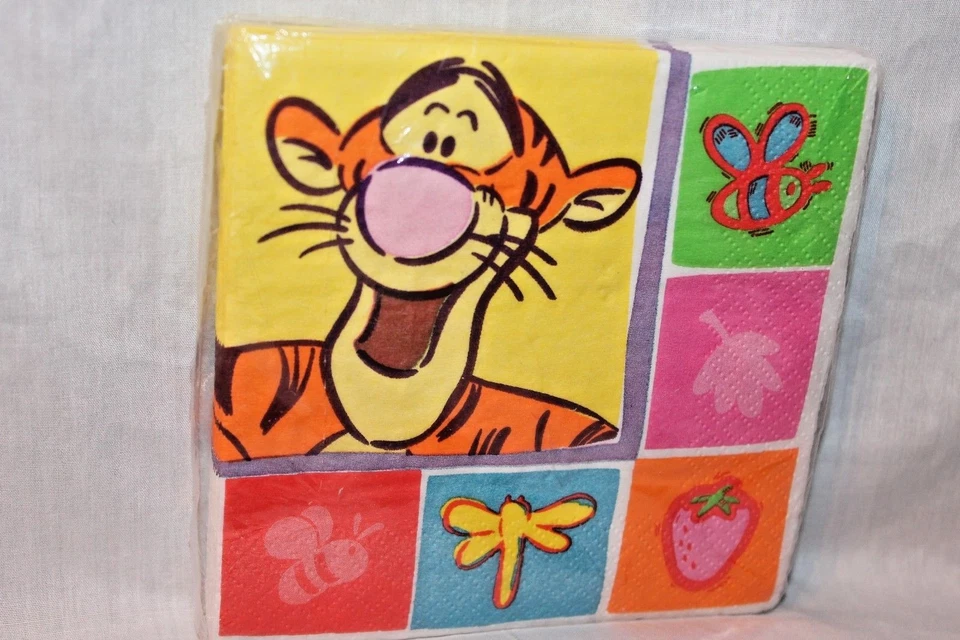 NEW  IN PACKAGE WINNIE THE POOH DISNEY 16 DESSERT NAPKINS POOH'S FACES  - Image 1 of 1