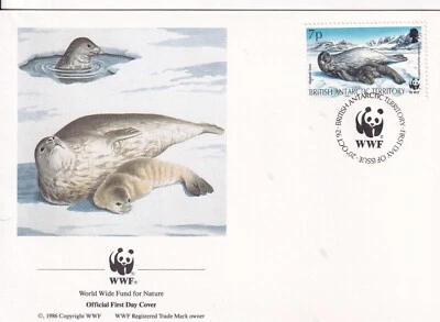 BRITISH ANTARCTIC TERRITORY 1992, FOUR FIRST DAY COVERS, SEALS AND PENGUINS, WWF - Image 1 of 4