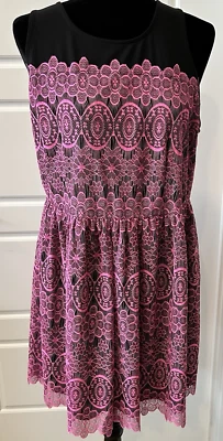 Vestido Forever 21 Grunge Fairy Talla Grande XL Negro Rosa Encaje Forrado Vieira Transparente Foto 1 de 4