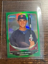 A106,376 - 2013 Bowman Chrome Mini Green Refractors #281 Nelson Molina/75