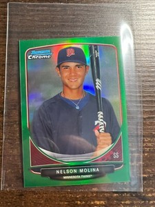 A106,376 - 2013 Bowman Chrome Mini Green Refractors #281 Nelson Molina/75