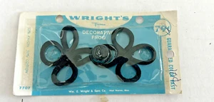 Vintage Wright’s Decorative Sewing Frog Black NOS New Rayon/Cotton 7707 1960s - Picture 1 of 2