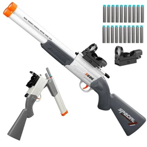 Cool Toy Shotgun Look Real Double barreled Toy Gun with Sight Soft Bullet Rea... - Picture 1 of 5