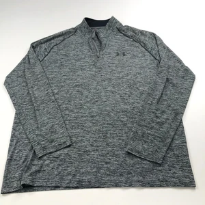 Under Armour Loose HeatGear Large 1/4 Zip Mock Neck Pullover LS Gray - Picture 1 of 6