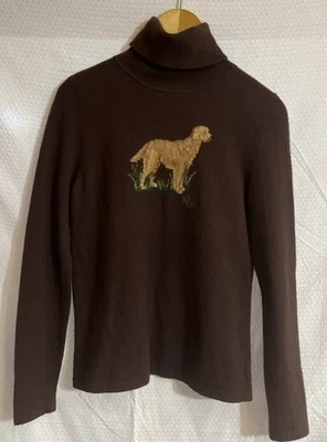 Suéter Ralph Lauren Golden Retriever Perro Cuello Alto Lana Cachemira De Colección Talla Pequeña Foto 1 de 4