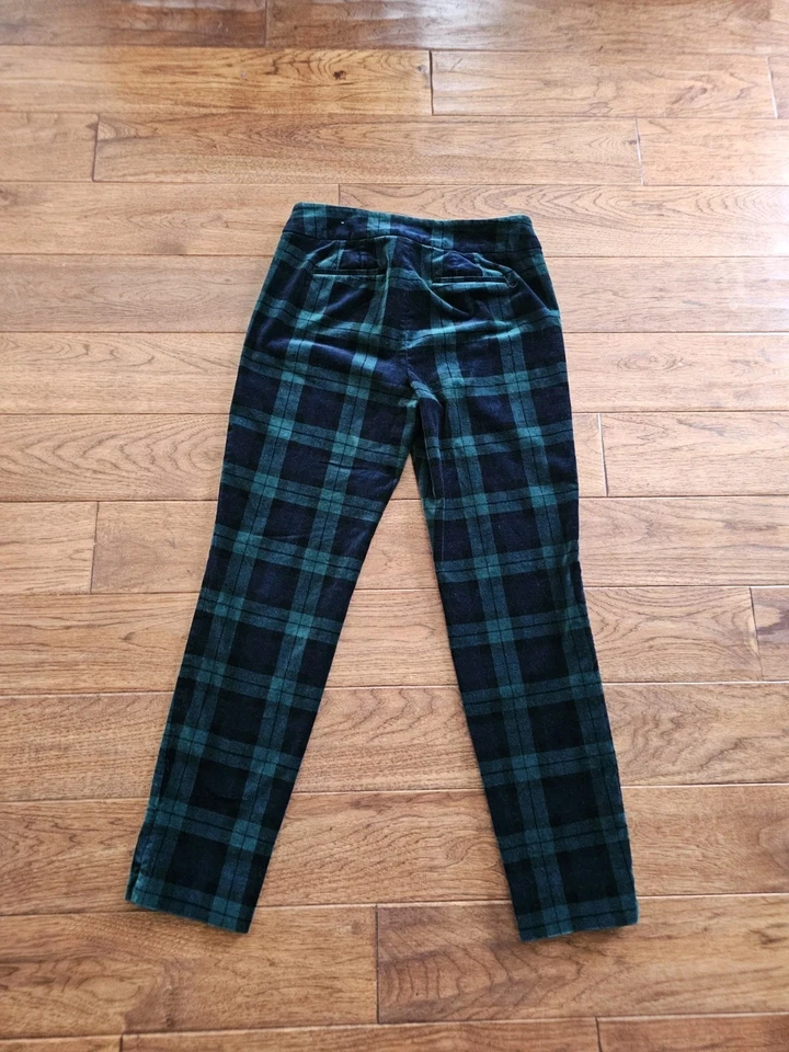 Pantalones al tobillo Talbots de terciopelo Chatham tartán a cuadros para mujer talla 4 vacaciones preppy Foto 1 de 4