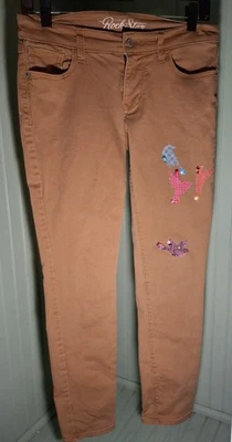 Pantalón para mujer talla 8 Old Navy Rock Star caqui con detalles únicos de gorrión y lentejuelas Foto 1 de 4