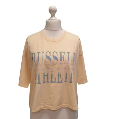 Camiseta De Colección Deadstock Años 90 Russell Atlética Crema Recortada Para Mujer L 12 Foto 1 de 4