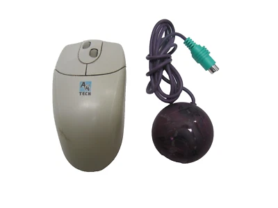 A4TECH WIRELESS TRACKBALL MOUSE PS2 SCROLL WHEEL CORDLESS PS/2 RECEIVER - Image 1 of 4