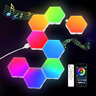 Pack de 8 panneaux lumineux hexagonaux - synchronisation musicale cool RVB hexagonale DEL lumières lumière de jeu