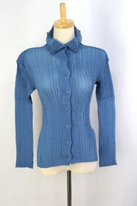 ISSEY MIYAKE Blue Pleats Jacket 100 9046 - Bild 1 von 6