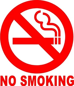 NO SMOKING Circle Sign Vinyl Decal Sticker - Picture 1 of 4