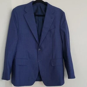 NWOT Edoardo Borrelli Blue Pinstripe Blazer Size M Scabal Super 150's Fabric - Picture 1 of 16