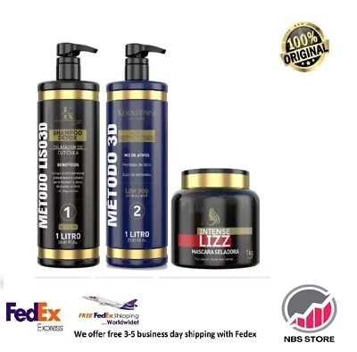 3D Smooth Intense Lizz Hair Straightening Volume Reducer Kit 3x1 Kerastinni - Image 1 of 4