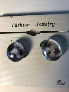 Glass stone jewlery earrings / puppies - Picture 1 of 2