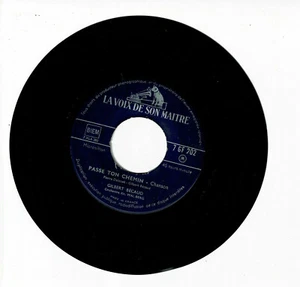 Gilbert BECAUD Vinyle 45T LES ENFANTS OUBLIES -PASSE TON CHEMIN -VOIX MAITRE 202 - Picture 1 of 1