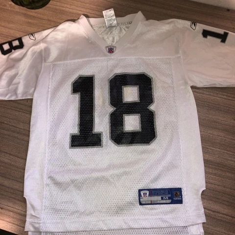 Oakland Raiders Randy Moss Jersey #18 Reebok Youth Medium Stitched NFL Players Cover