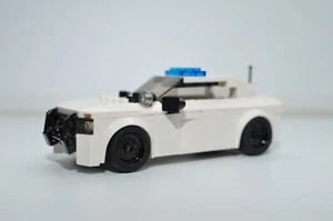 Police Car Cop Charger White Custom Model Built and compatible with LEGO® Bricks - Picture 1 of 2