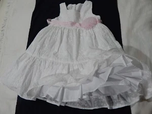 FANCY Girls 24 Months White Lace Pink Bow ACCENT Marmellata Dress FULL BODIED - Picture 1 of 9