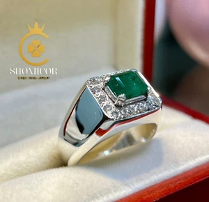 "Natural Emerald 925 Sterling Silver Ring – Handmade and Elegant Design" - Picture 1 of 7