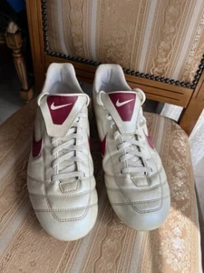 NIKE TIEMPO NATURAL II FG 2008 WHITE RED FOOTBALL SOCCER BOOTS US12 UK11 46-30CM - Picture 1 of 13