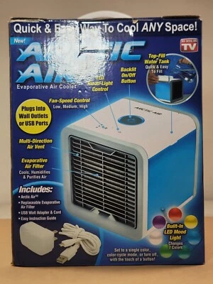 Arctic Air Verdunstungsluftkühler mit integriertem LED Stimmungslichtwechsel 7 Farben Neu - Bild 1 von 4