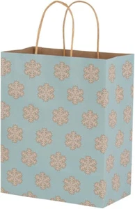 Snowflakes Winter Lot of 100 Paper Shopping Bags Holiday 8 ¼” x 4 ¾ x 10 ½” Gift - Bild 1 von 1