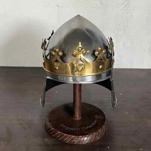 The King Richard Lionheart Helmet Beautiful Crown With Free Display Stand Gift - Picture 1 of 8