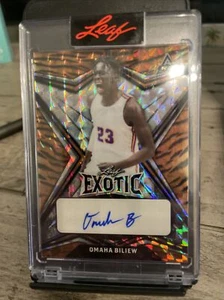 2022 leaf exotic Omaha Biliew Autographed Tiger mosaic first of only 7 1/7 - Picture 1 of 3