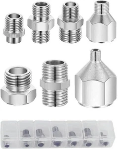 7 tlg Airbrush Adapter Set Armatur KIT 1, transparent  - Bild 1 von 9