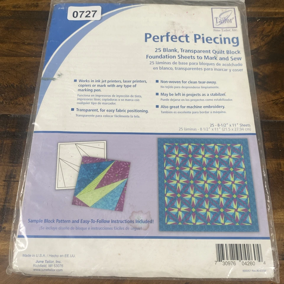 June Tailor Perfect Piecing - Hojas base - Paquete de 25 hojas Foto 1 de 4