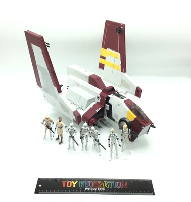 Hasbro Star Wars The Clone Wars Republic Attack Shuttle W/ Action Figures TESTED - Image 1 of 4