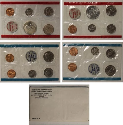 1968 US Mint Set with 40% Silver Kennedy half dollar (OGP) 10 coins - Image 1 of 4