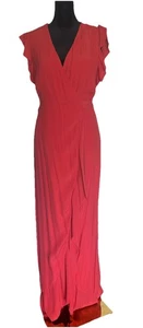 Express Maxikleid Rüschen ärmellos V-Ausschnitt Wickeloptik Freizeit Damen Gr. XS - Bild 1 von 13