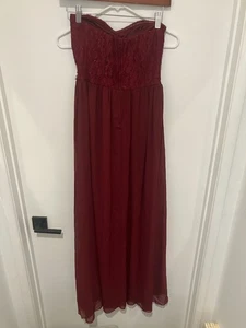 Speechless Girl's Strapless A-Line Prom Gown, Burgundy Red, Size 7 - Picture 1 of 3