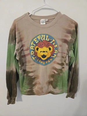 GRATEFUL DEAD Forever Bear Tie-Dye Sweatshirt Womens Size Small Green Brown 2021 - Image 1 of 4